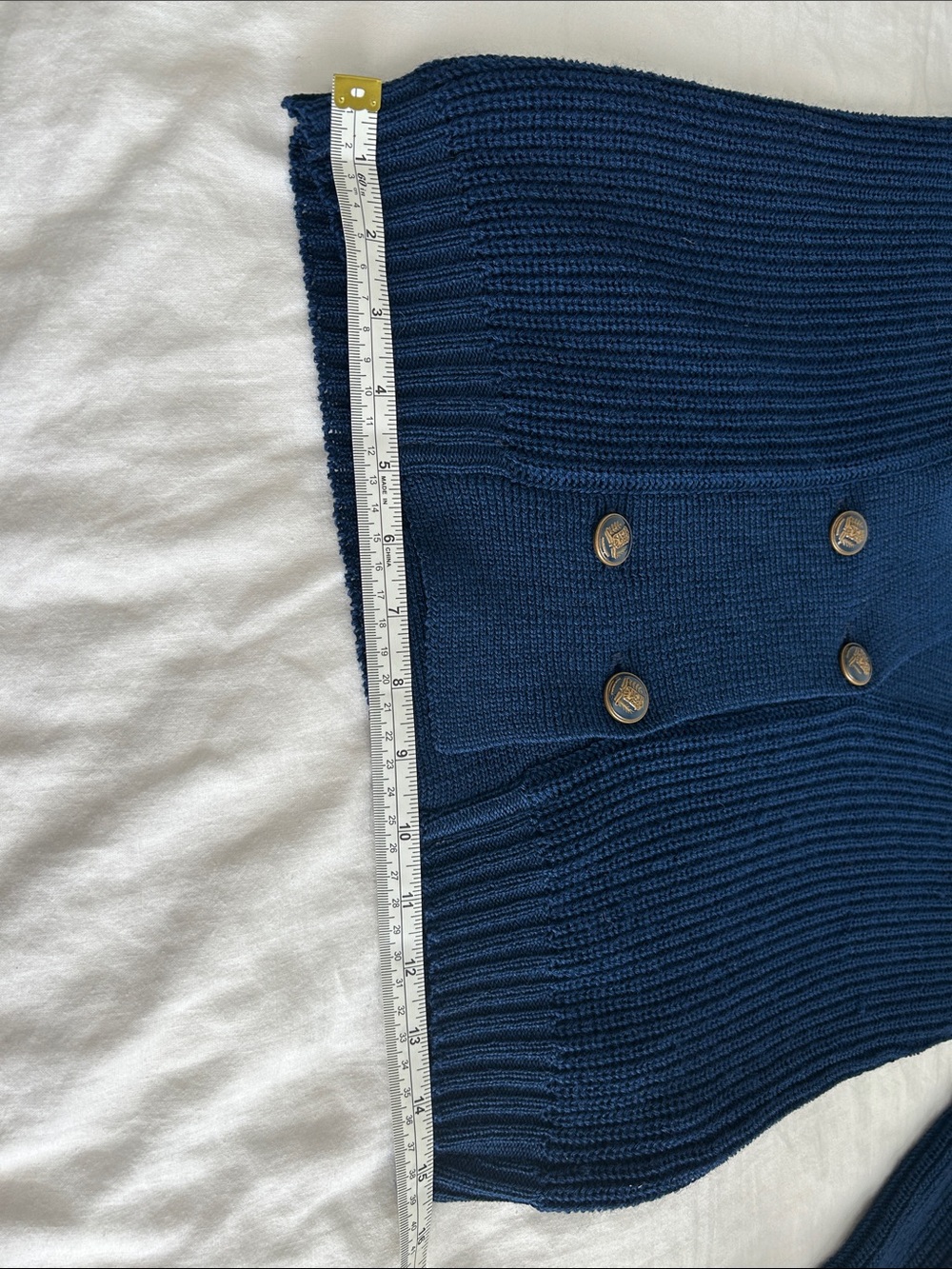 Pendleton Navy Ribbed shawl collar Sweater - Picture 8 of 9